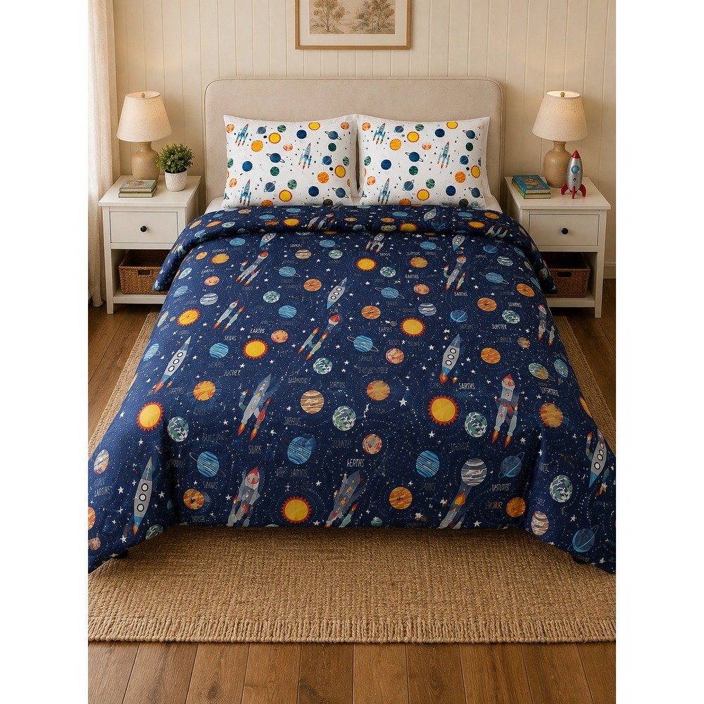 Pottery Barn Kids Glow In The Dark Solar System Organic Cotton Full Queen Duvet